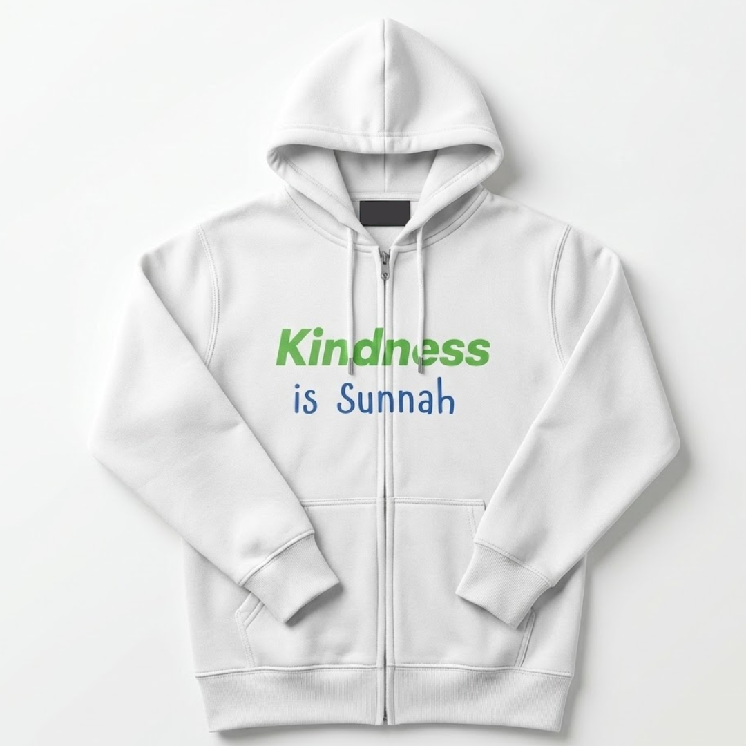 The Daily Reminder Zip-Up Hoodie - Kindness is Sunnah